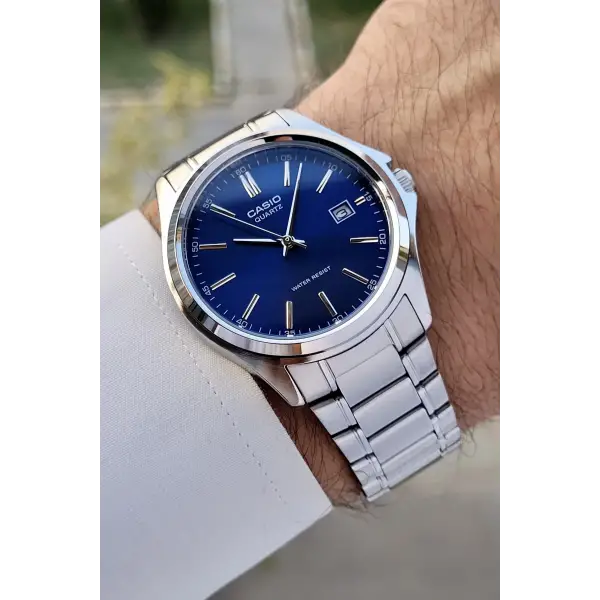 Casio Csıste78 Kadranı Lacivert Kordonu Gümüş Renk Hediye Paketli Erkek Kol Saati