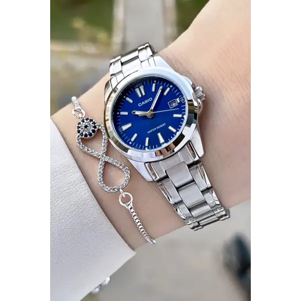 Casio CSISTE154 Kadranı Lacivert Kordonu Gümüş Renk Kadın Kol Saati