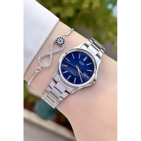 Casio CSISTE63 Kadranı Lacivert Kordonu Gümüş Renk Hediye Paketli Kadın Kol Saati