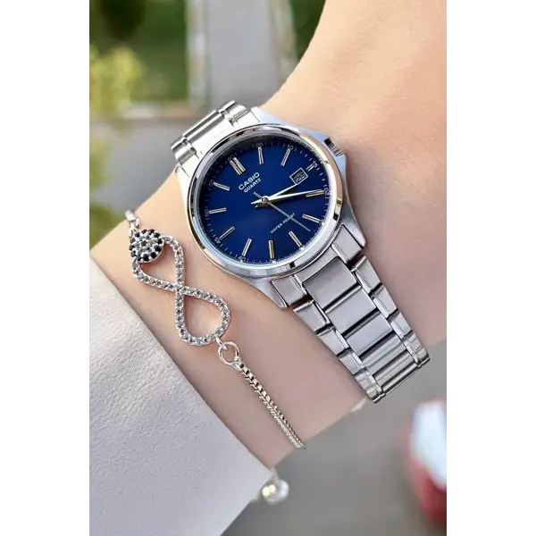 Casio CSISTE63 Kadranı Lacivert Kordonu Gümüş Renk Hediye Paketli Kadın Kol Saati