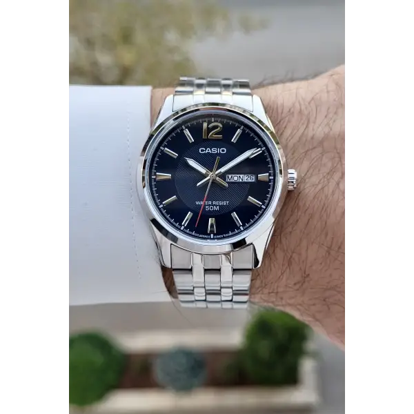 Casio CSISTE184 Kadranı Lacivert Kordonu Metalik Renk 2 Yıl Garantili Erkek Kol Saati