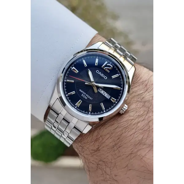 Casio CSISTE184 Kadranı Lacivert Kordonu Metalik Renk 2 Yıl Garantili Erkek Kol Saati