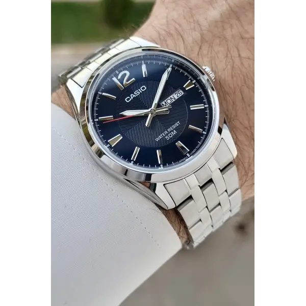Casio CSISTE184 Kadranı Lacivert Kordonu Metalik Renk 2 Yıl Garantili Erkek Kol Saati