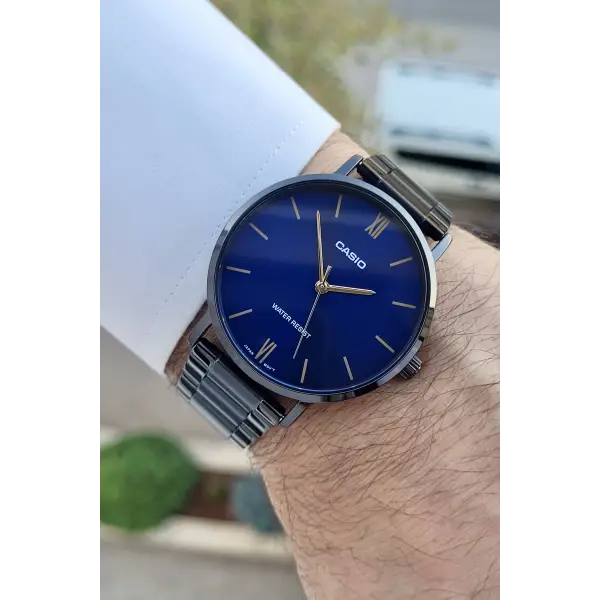 Casio CSISTE130 Kadranı Lacivert Kordonu Siyah Renk Erkek Kol Saati