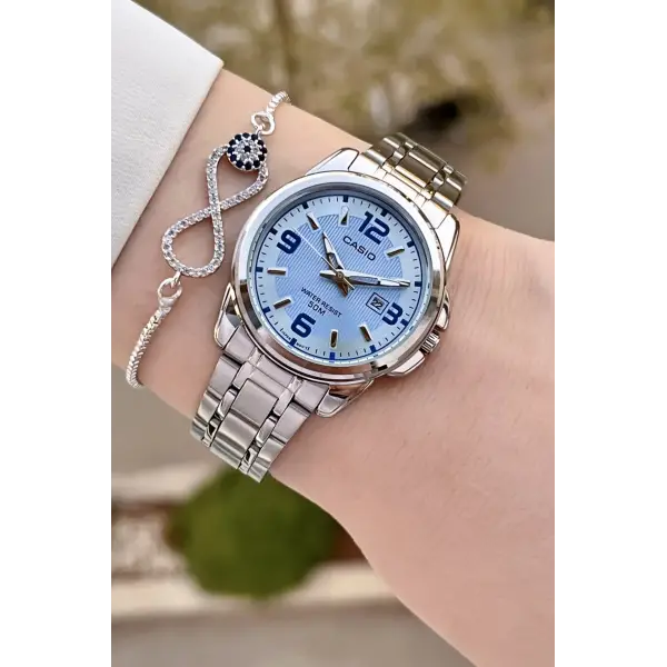 Casio CSISTE176 Kadranı Mavi Kordonu Metalik Renk 2 Yıl Garantili Kadın Kol Saati