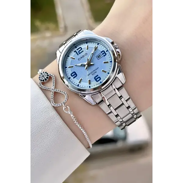 Casio CSISTE176 Kadranı Mavi Kordonu Metalik Renk 2 Yıl Garantili Kadın Kol Saati