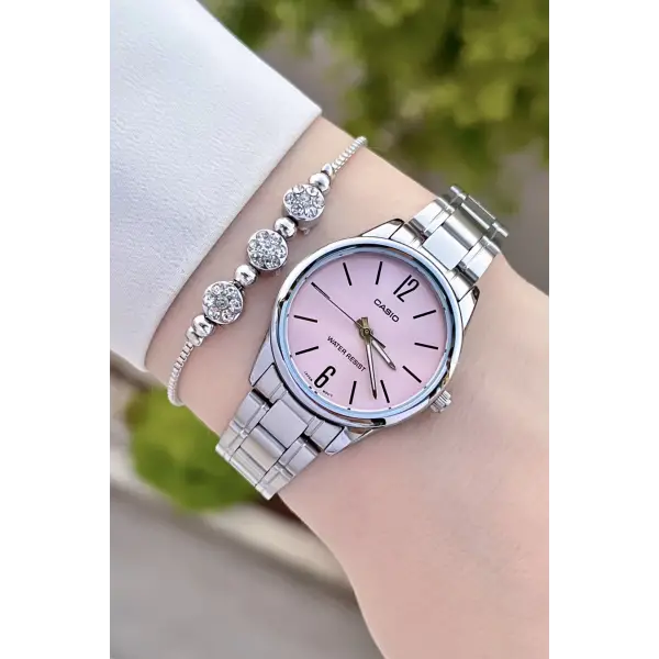 Casio CSISTE66 Kadranı Pembe Kordonu Gümüş Renk Hediye Paketli Kadın Kol Saati