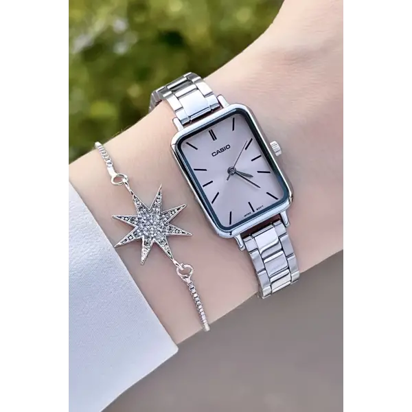 Casio CSISTE74 Kadranı Pembe Kordonu Gümüş Renk Hediye Paketli Kadın Kol Saati