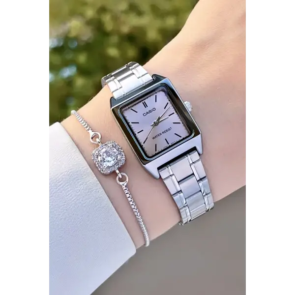 Casio CSISTE76 Kadranı Pembe Kordonu Gümüş Renk Hediye Paketli Kadın Kol Saati