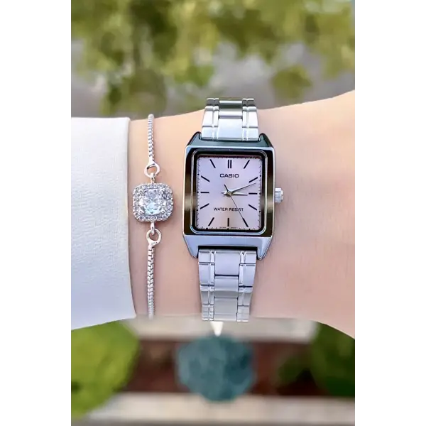 Casio CSISTE76 Kadranı Pembe Kordonu Gümüş Renk Hediye Paketli Kadın Kol Saati