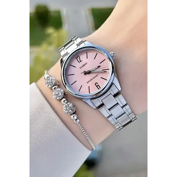 Casio CSISTE66 Kadranı Pembe Kordonu Gümüş Renk Hediye Paketli Kadın Kol Saati