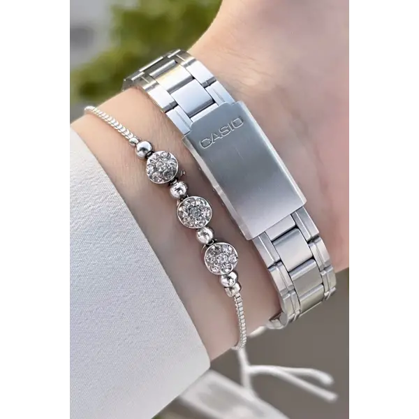 Casio CSISTE66 Kadranı Pembe Kordonu Gümüş Renk Hediye Paketli Kadın Kol Saati