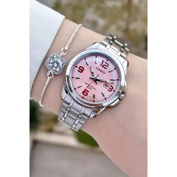 Casio CSISTE166 Kadranı Pembe Kordonu Metalik Renk 2 Yıl Garantili Kadın Kol Saati