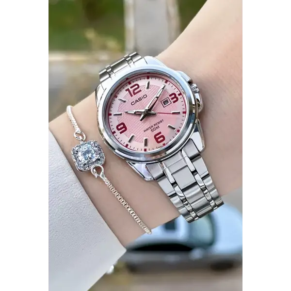 Casio CSISTE166 Kadranı Pembe Kordonu Metalik Renk 2 Yıl Garantili Kadın Kol Saati