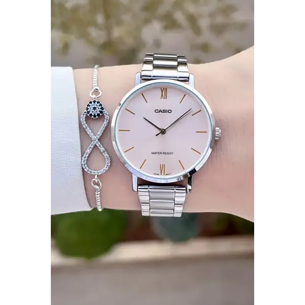 Casio CSISTE181 Kadranı Pembe Kordonu Metalik Renk 2 Yıl Garantili Kadın Kol Saati