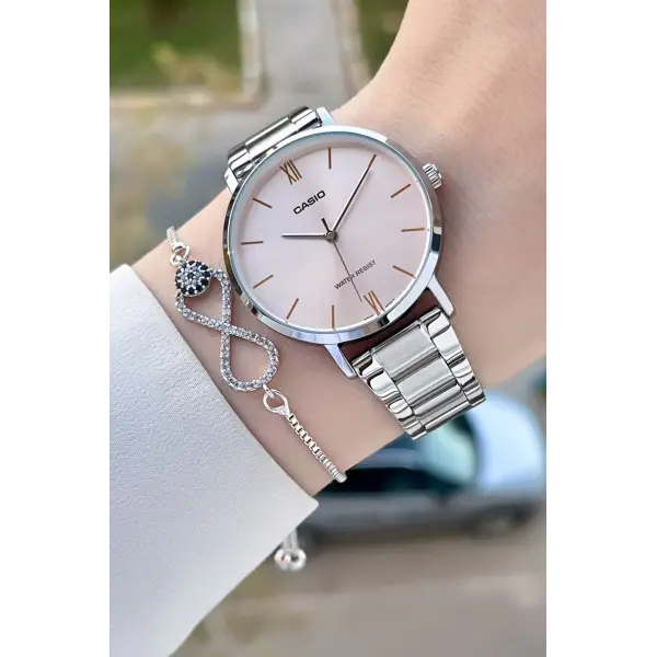 Casio CSISTE181 Kadranı Pembe Kordonu Metalik Renk 2 Yıl Garantili Kadın Kol Saati