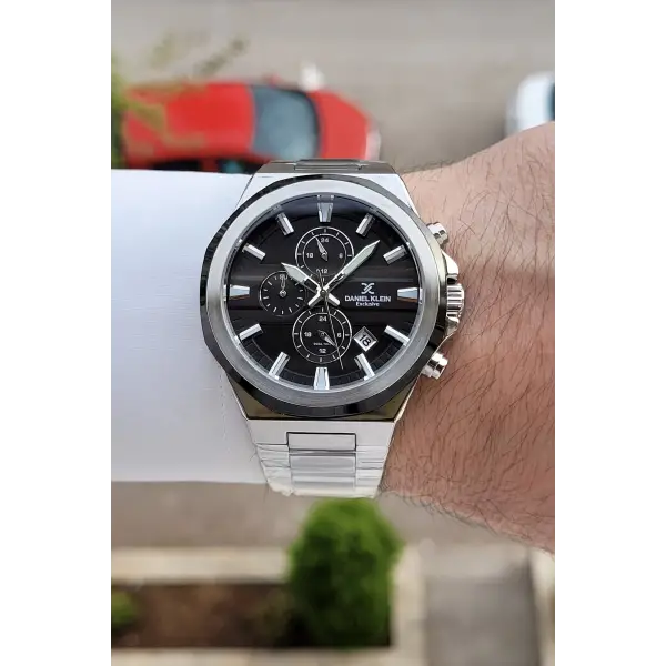Kadranı Siyah Kordonu Gümüş Renk 41 mm İç Göstergeleri Aktif Erkek Kol Saati