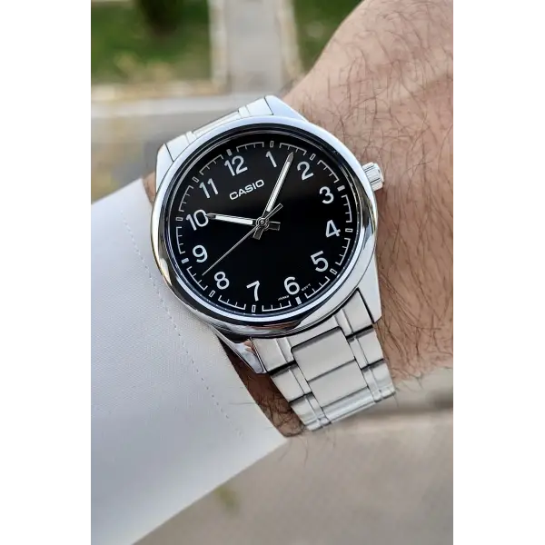 Casio CSISTE191 Kadranı Siyah Kordonu Gümüş Renk Hediye Paketli Erkek Kol Saati