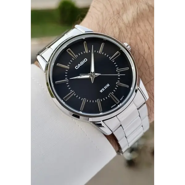 Casio CSISTE100 Kadranı Siyah Kordonu Gümüş Renk Hediye Paketli Erkek Kol Saati