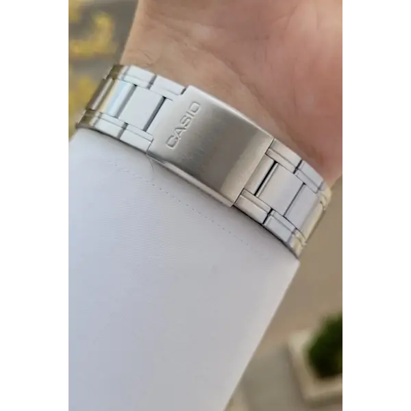 Casio CSISTE102 Kadranı Siyah Kordonu Gümüş Renk Hediye Paketli Erkek Kol Saati