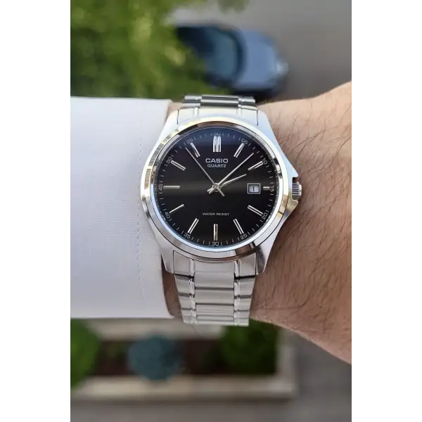 Casio CSISTE49 Kadranı Siyah Kordonu Gümüş Renk Hediye Paketli Erkek Kol Saati