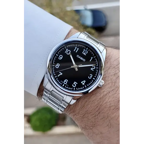 Casio CSISTE191 Kadranı Siyah Kordonu Gümüş Renk Hediye Paketli Erkek Kol Saati