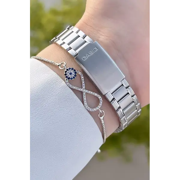 Casio CSISTE62 Kadranı Siyah Kordonu Gümüş Renk Hediye Paketli Kadın Kol Saati