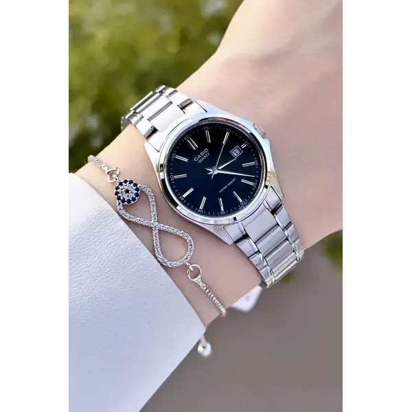 Casio CSISTE62 Kadranı Siyah Kordonu Gümüş Renk Hediye Paketli Kadın Kol Saati