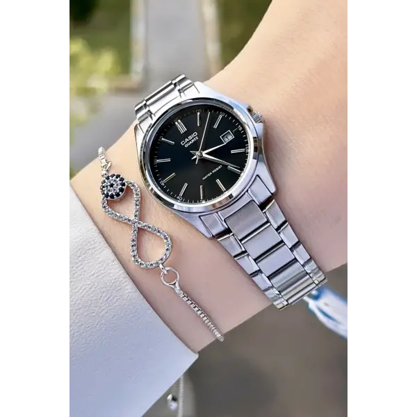 Casio CSISTE62 Kadranı Siyah Kordonu Gümüş Renk Hediye Paketli Kadın Kol Saati