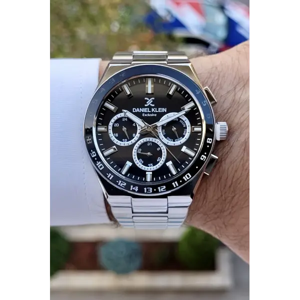 Daniel Klein DKISTE777 Kadranı Siyah Kordonu Gümüş Renk İç Göstergeleri Aktif Erkek Kol Saati