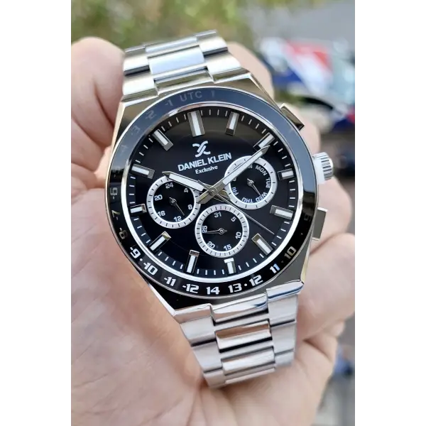 Daniel Klein DKISTE777 Kadranı Siyah Kordonu Gümüş Renk İç Göstergeleri Aktif Erkek Kol Saati