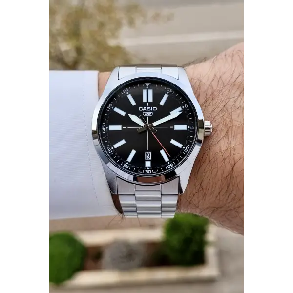 Casio CSISTE197 Kadranı Siyah Kordonu Metalik Renk 2 Yıl Garantili Erkek Kol Saati