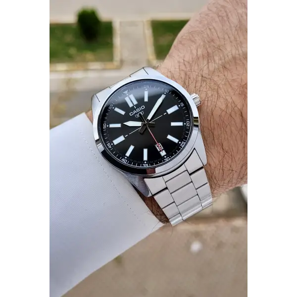 Casio CSISTE197 Kadranı Siyah Kordonu Metalik Renk 2 Yıl Garantili Erkek Kol Saati