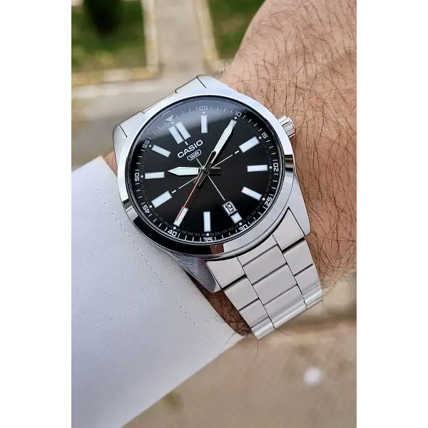 Casio CSISTE197 Kadranı Siyah Kordonu Metalik Renk 2 Yıl Garantili Erkek Kol Saati