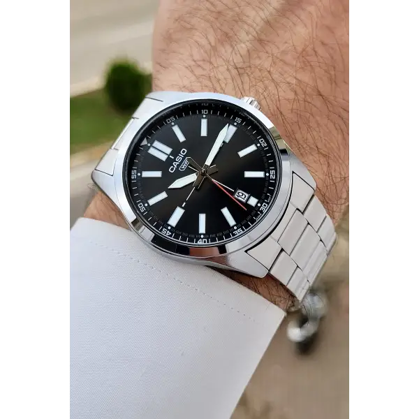 Casio CSISTE197 Kadranı Siyah Kordonu Metalik Renk 2 Yıl Garantili Erkek Kol Saati