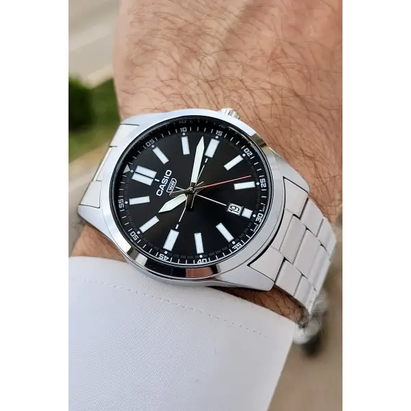 Casio CSISTE197 Kadranı Siyah Kordonu Metalik Renk 2 Yıl Garantili Erkek Kol Saati