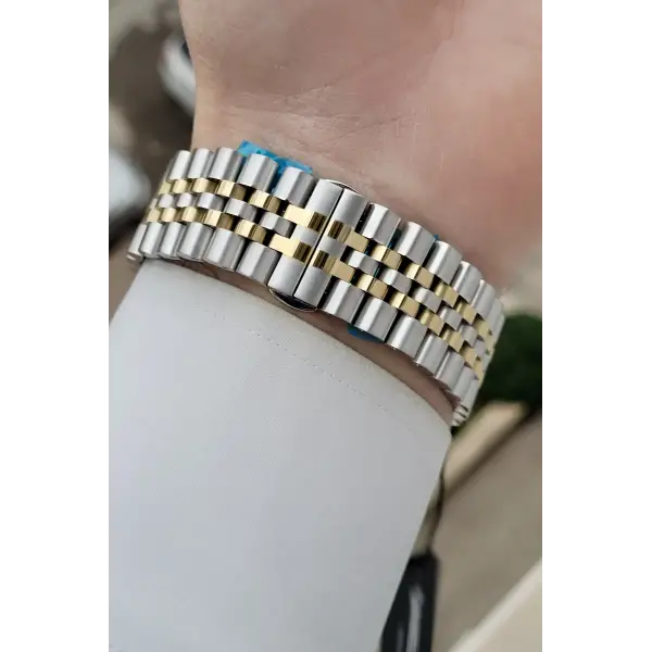 Kadranı Yeşil Kordonu Gold Gümüş Renk Göstergeleri Aktif Fonksiyonlu Hediye Paketli Erkek Kol Saati