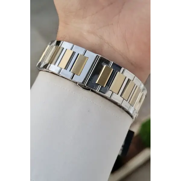 Kadranı Yeşil Kordonu Gold Gümüş Renk Hediye Paketli 44 Mm Erkek Kol Saati