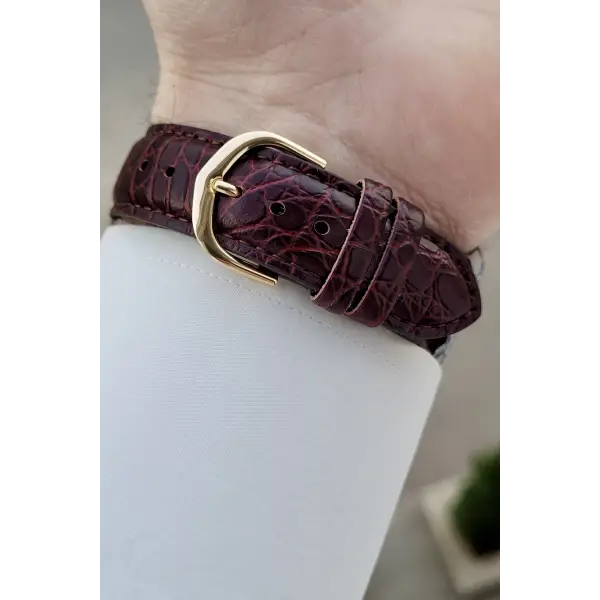 Casio CSISTE209 Casio Kasası Gold Kadranı Beyaz Kordonu Kahverengi Renk Hediye Paketli Erkek Kol Saati