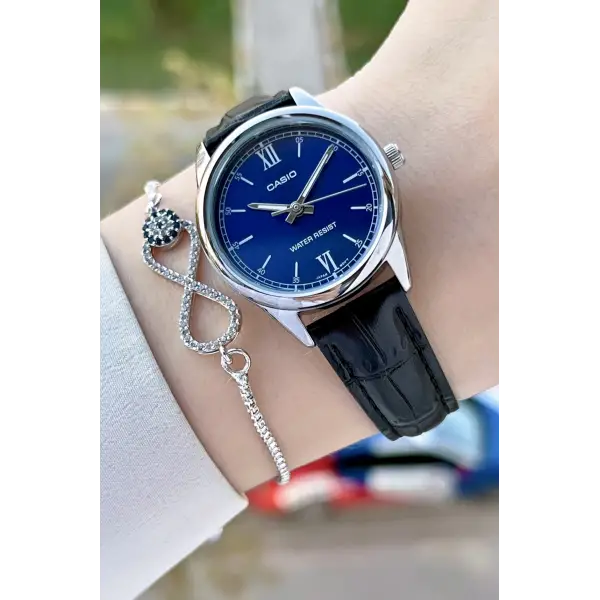 Casio CSISTE151 Kasası Gümüş Kadranı Lacivert Renk Kadın Kol Saati