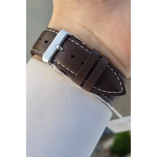 Casio CSISTE52 Kasası Gümüş Kordonu Kahverengi Renk 5 ATM Hediye Paketli Erkek Kol Saati