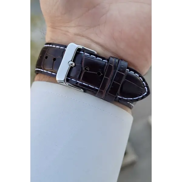 Casio CSISTE185 Kasası Gümüş Kordonu Kahverengi Renk Göstergeli Fonksiyonel Erkek Kol Saati