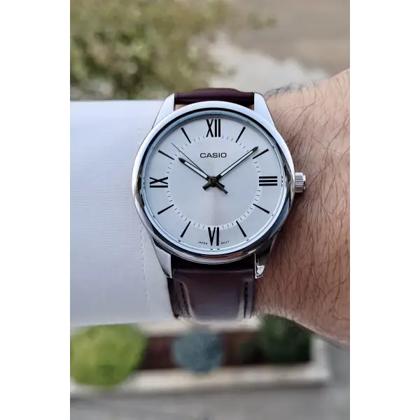 Casio CSISTE88 Kasası Gümüş Kordonu Kahverengi Renk Hediye Paketli Erkek Kol Saati