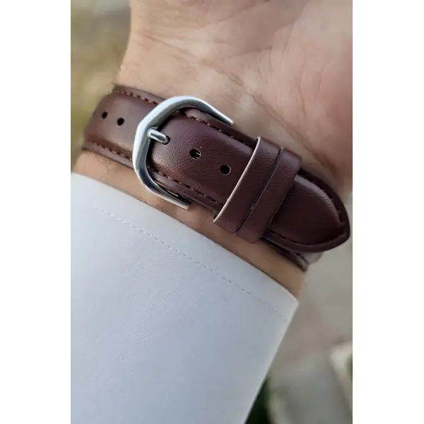 Casio CSISTE88 Kasası Gümüş Kordonu Kahverengi Renk Hediye Paketli Erkek Kol Saati