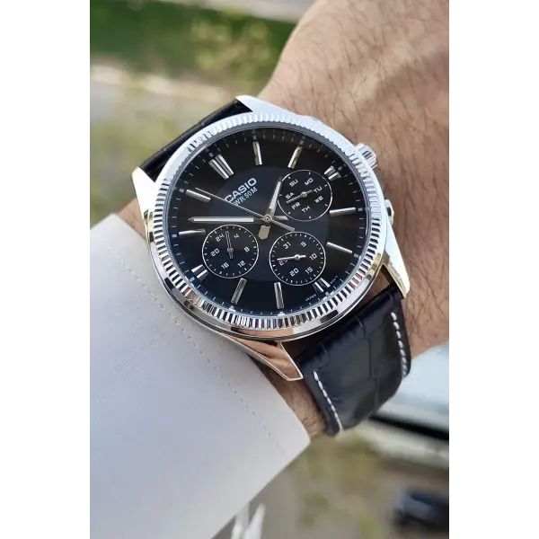 Casio CSISTE116 Kasası Gümüş Kordonu Siyah Renk Erkek Kol Saati