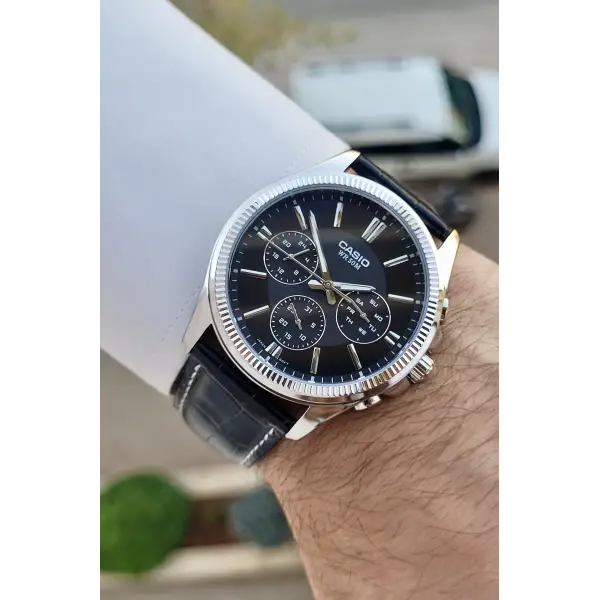 Casio CSISTE116 Kasası Gümüş Kordonu Siyah Renk Erkek Kol Saati