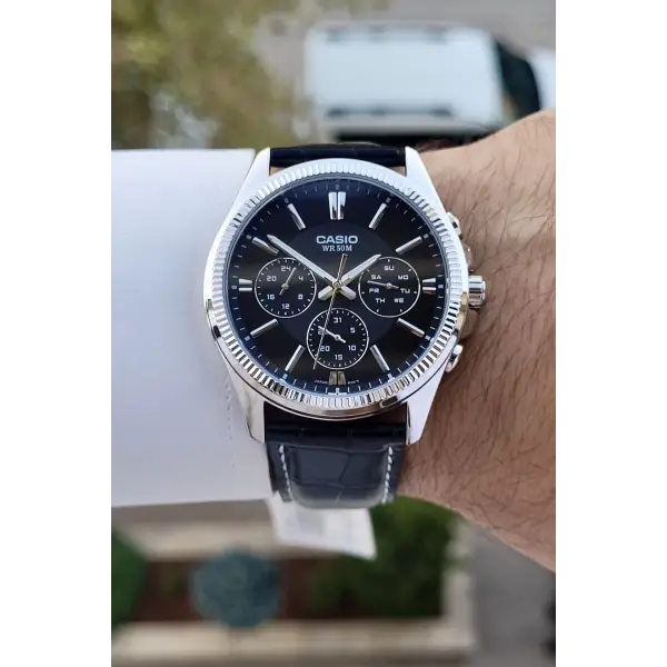 Casio CSISTE116 Kasası Gümüş Kordonu Siyah Renk Erkek Kol Saati