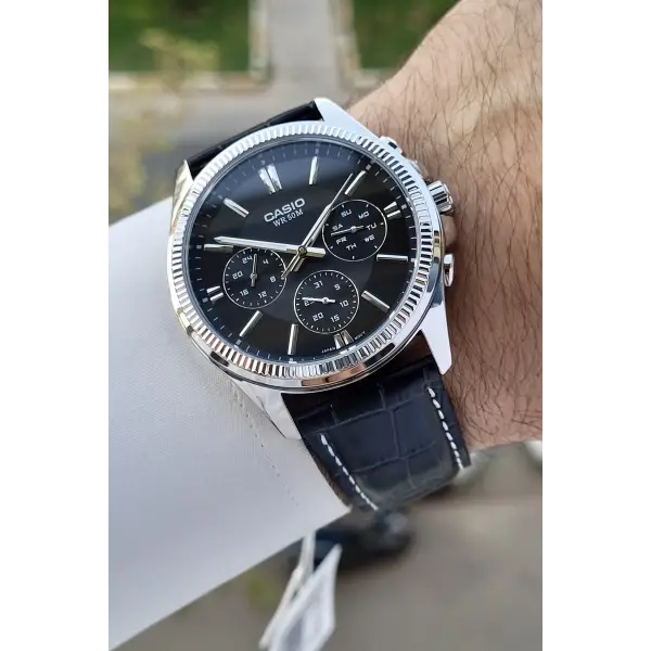 Casio CSISTE116 Kasası Gümüş Kordonu Siyah Renk Erkek Kol Saati