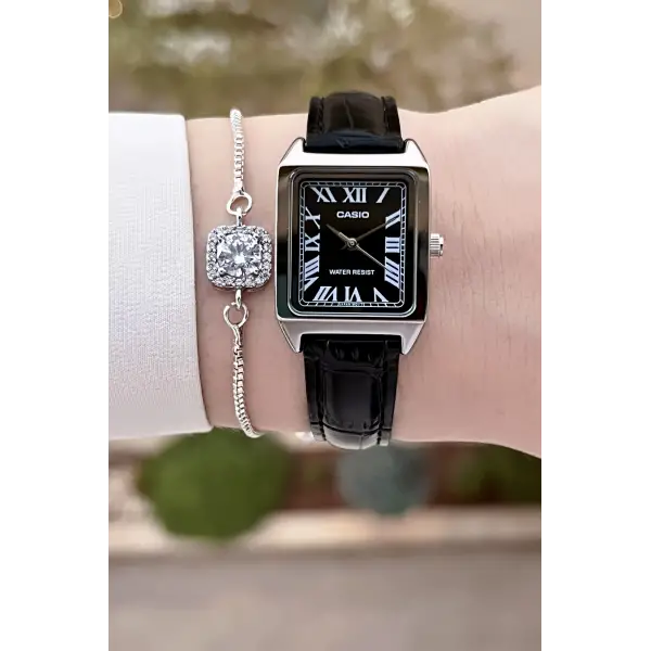 Casio CSISTE138 Kasası Gümüş Kordonu Siyah Renk Kadın Kol Saati