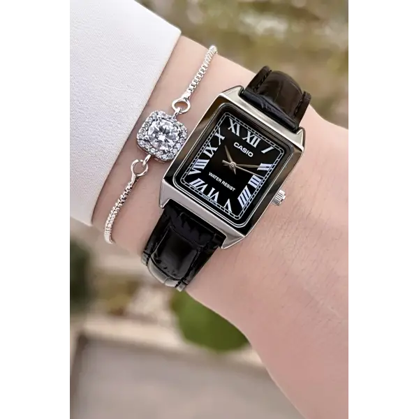 Casio CSISTE138 Kasası Gümüş Kordonu Siyah Renk Kadın Kol Saati
